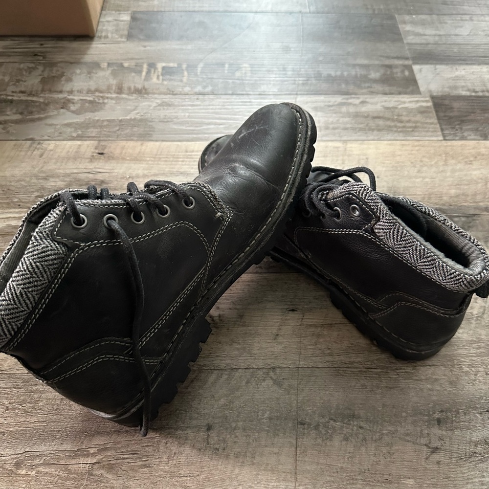 Steve Madden Men’s Size 10 Black Leather Lace Up Neptoon Combat Boots - Picture 2 of 6